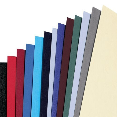 GBC A4 250 GSM Leatherboard Window Binding Covers Blue 2