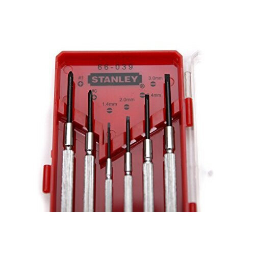 STANLEY Precision Screwdriver Set 6 Pieces with Hexagonal Handle and Revolving Head and Plastic Case 166039 2