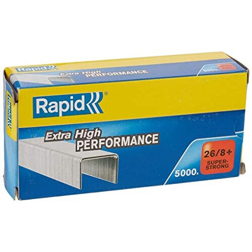 Rapid 268mm Super Strong Staples For Stapling up to 50 Sheets Use with Desktop Staplers and Pliers Galvanised Wire Box of 5000 24862200