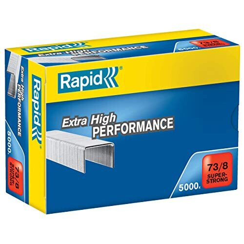 Rapid 738mm Super Strong Staples For Stapling 1030 Sheets Use with Heavy Duty Stapling Pliers Galvanised Wire Box of 5000 24890300
