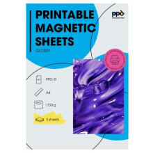 5 Sheets A4 Inkjet Magnetic Glossy Photo Paper Easy to use for Home and Office PPD315