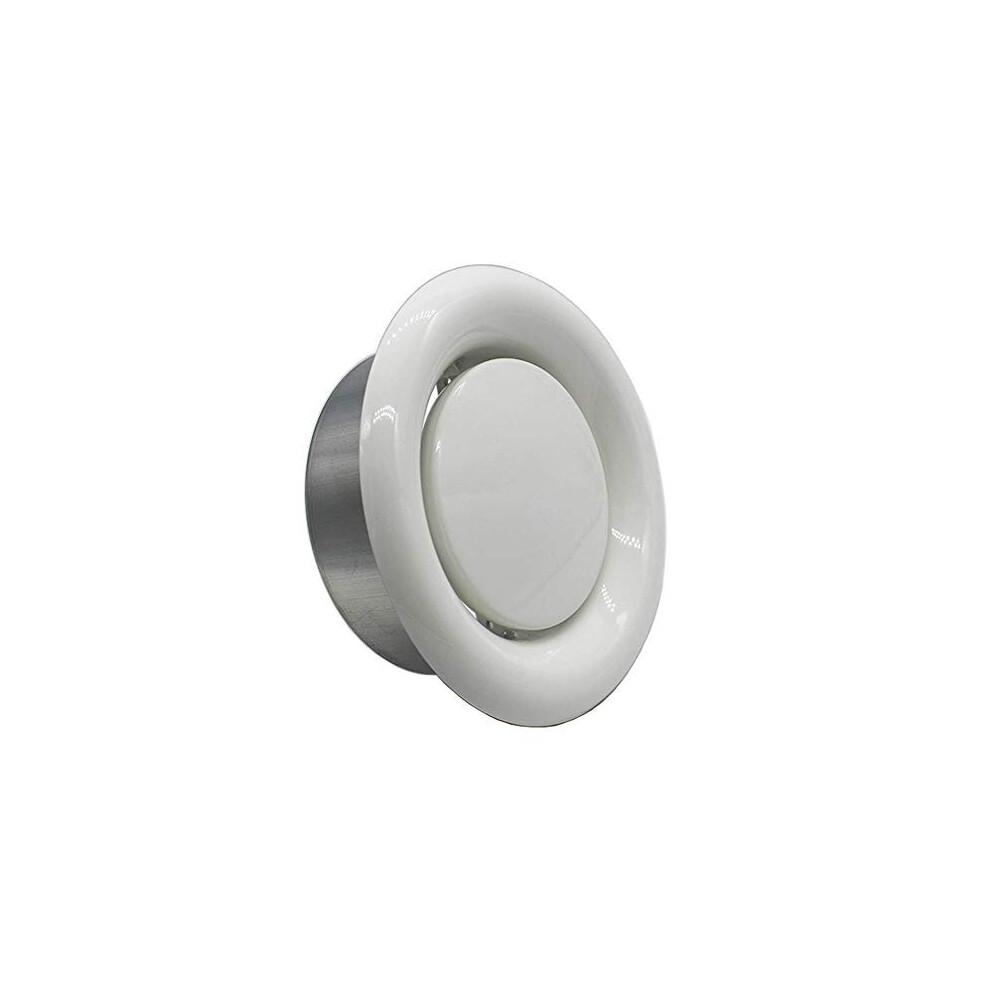 Ceiling Extract Valve 150Mm 6 Inch White Coated Metal Vent 5060272541927