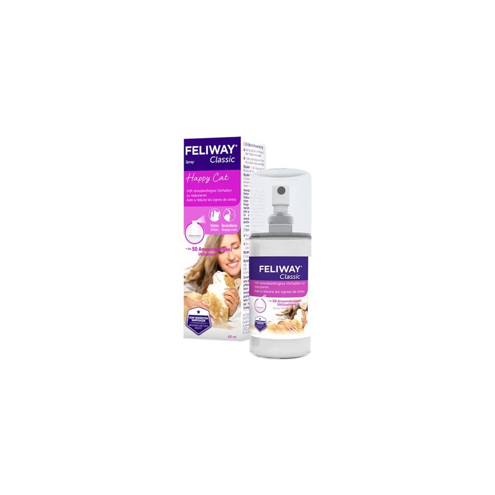 Feliway Classic 60Ml Spray Comforts Cats And Helps Solve Behavioural Issues And Stressanxiety In The Home And On The Move 60Ml