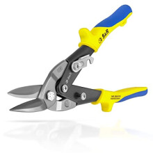 S&R Aviation Tin Snips 250mm Left-Cut Cr-Mo Steel, 60-62 HRC, Model 185.250.010, for Cu 1.5mm/Steel 1.2mm/Inox 0.7mm