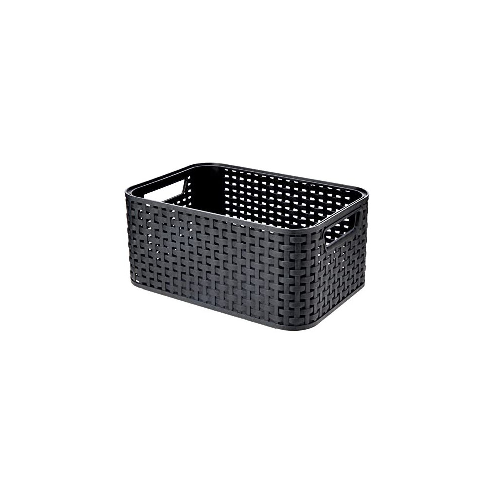 Style S storage boxes baskets Storage basket Grey Rattan Monotone Bathroom Bedroom