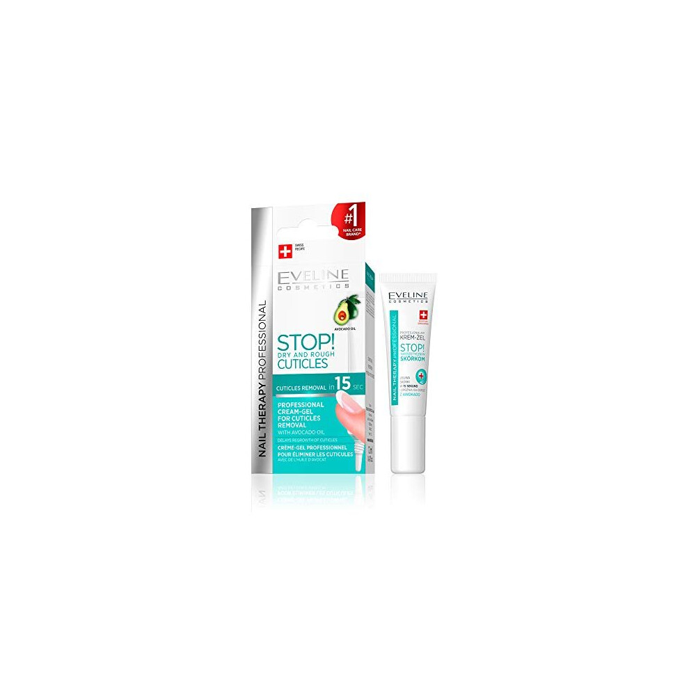 Eveline Cosmetics Nail Therapy Express 15 Second Instant Cuticle Remover Gelcream 12 Ml Nail Strengthening Conditioner Smooth Hydrated Strong Nails With Avocado Oil