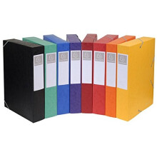 Ref 19500H Cartobox Pressboard Filing Box 25 x 33cm Suitable for A4 Documents Elastic Straps on 2 Corners 50mm Spine FSCCertified
