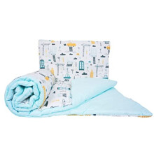 2 Piece Baby Children Quilt Duvet Pillow Set 120x90 cm to fit Toddler Cot Bed City