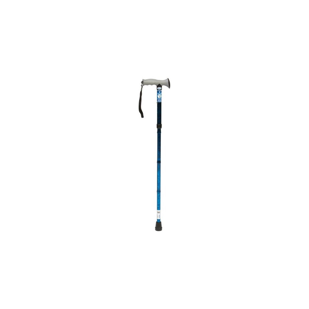Drive Blue Devilbiss Healthcare Height Adjustable Folding Walking Stick With Gel Grip Pack Of 1