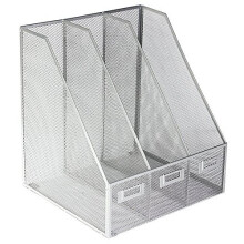Wiremesh Triple Magazine Rack Silver