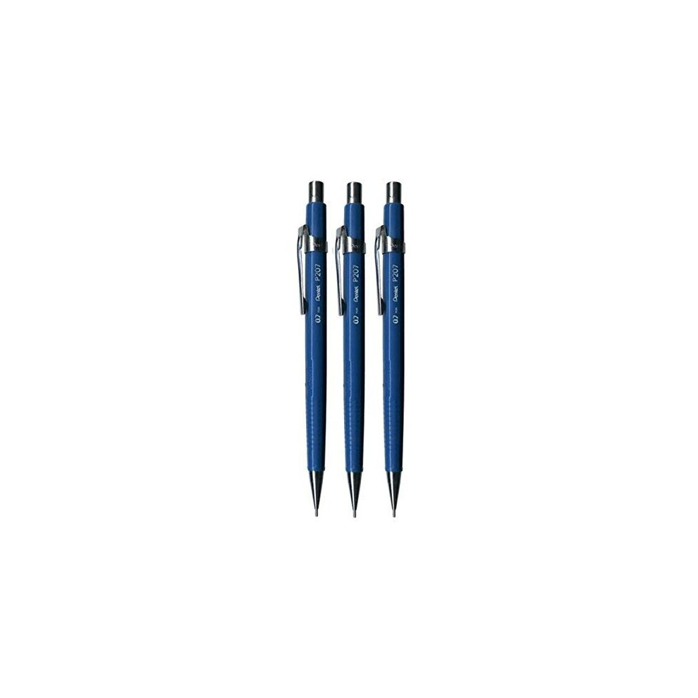 07mm P207 Blue P200 Series Automatic Mechanical Draughting Pencil Refillable Lead Eraser P207C Pack Of 3