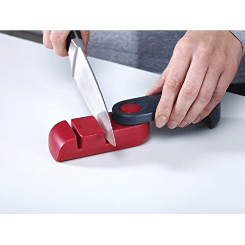 Joseph Joseph Rota Folding Manual Knife Sharpener for kitchen knives non slip base Red 2