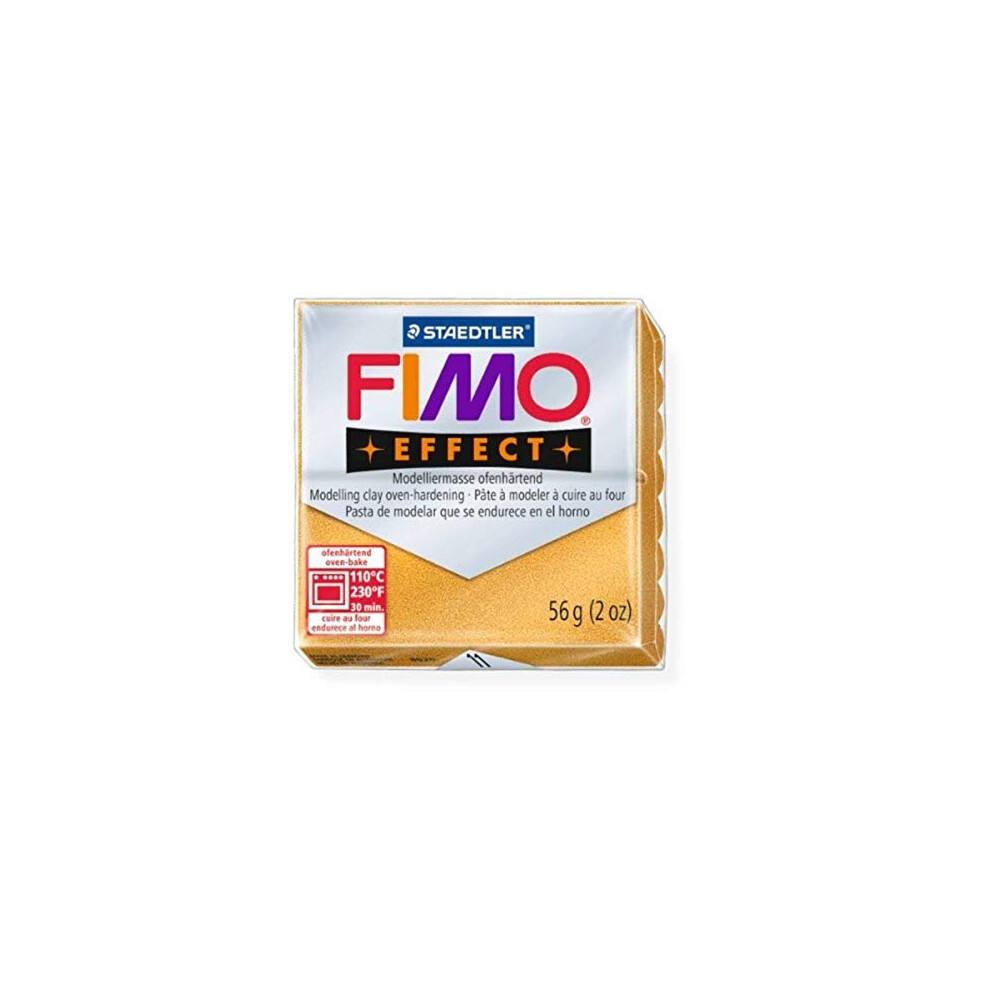 FIMO Effect Metallic Gold 11 FIMO Effect Polymer Modelling Moulding Clay Block Oven Bake Colour 56g Pack Of 1