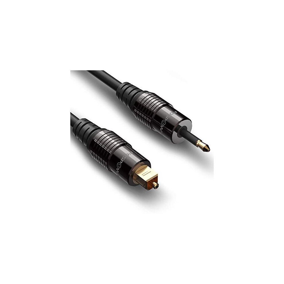 3M Gold Plated Toslink to Mini Toslink Digital Optical SPDIF Audio Cable with Metal Connectors StrainRelief PVC Jacket