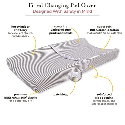 Classic Stripe Changing Pad Cover Blossom 2