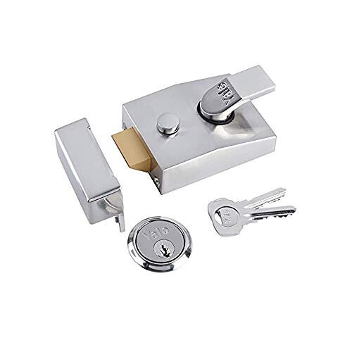 Yale P89SCSC60 Deadlocking Nightlatch High Security with Automatic Deadlock Chrome Finish 60 mm Backset