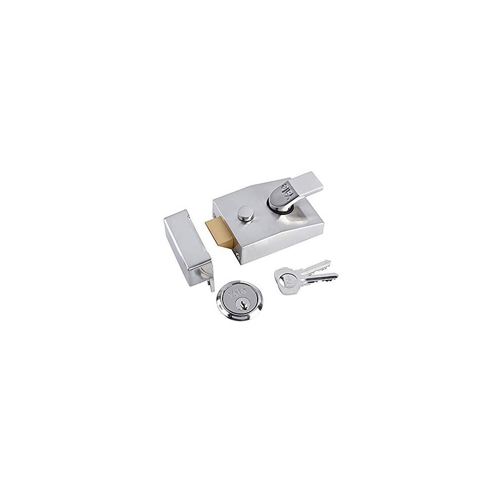 P89SCSC60 Deadlocking Nightlatch High Security with Automatic Deadlock Chrome Finish 60 mm Backset
