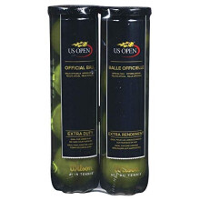 UnisexAdult Tennis Balls US Open 2 Cans with 4 Balls Each for Hard Surfaces Yellow 8 Balls