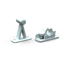 W4 Sprung Static Caravan Door Retainer Catch - White Plastic Clip for Exterior Doors & Lockers, Stronger Than Non-Sprung