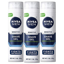 NIVEA FOR MEN Sensitive Shaving Gel 7 oz Pack of 3