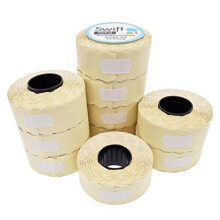 26 x 12 mm Price Gun Labels White Peelable 10 Rolls 10000 Stickers CT4 Wavy Edge Pricemarking Tags Fits Many Pricing Labellers