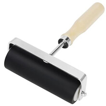 Rubber Printmaking Roller 10cm4 inches Black Hard Lino Brayer with Wooden Handle for Stamping Ink Paint Block Gluing Application