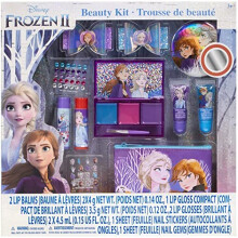 Disney Frozen 2 Townley Girl Super Sparkly Cosmetic Beauty 29 Pcs Makeup Set For Girls with Clips Press On Nail Lip Gloss Nail Stickers Lip Balm Nail