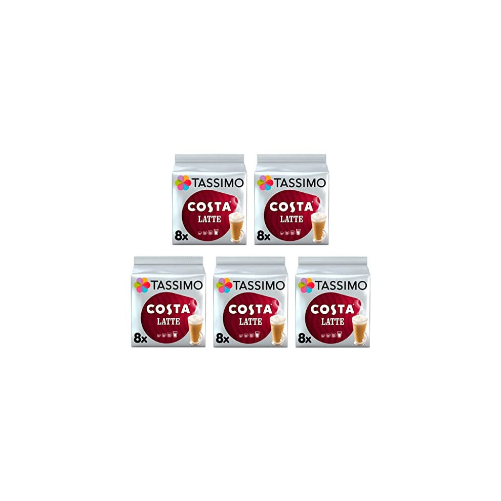 Tassimo Costa Latte Coffee Pods X8 Pack Of 5 Total 40 Drinks