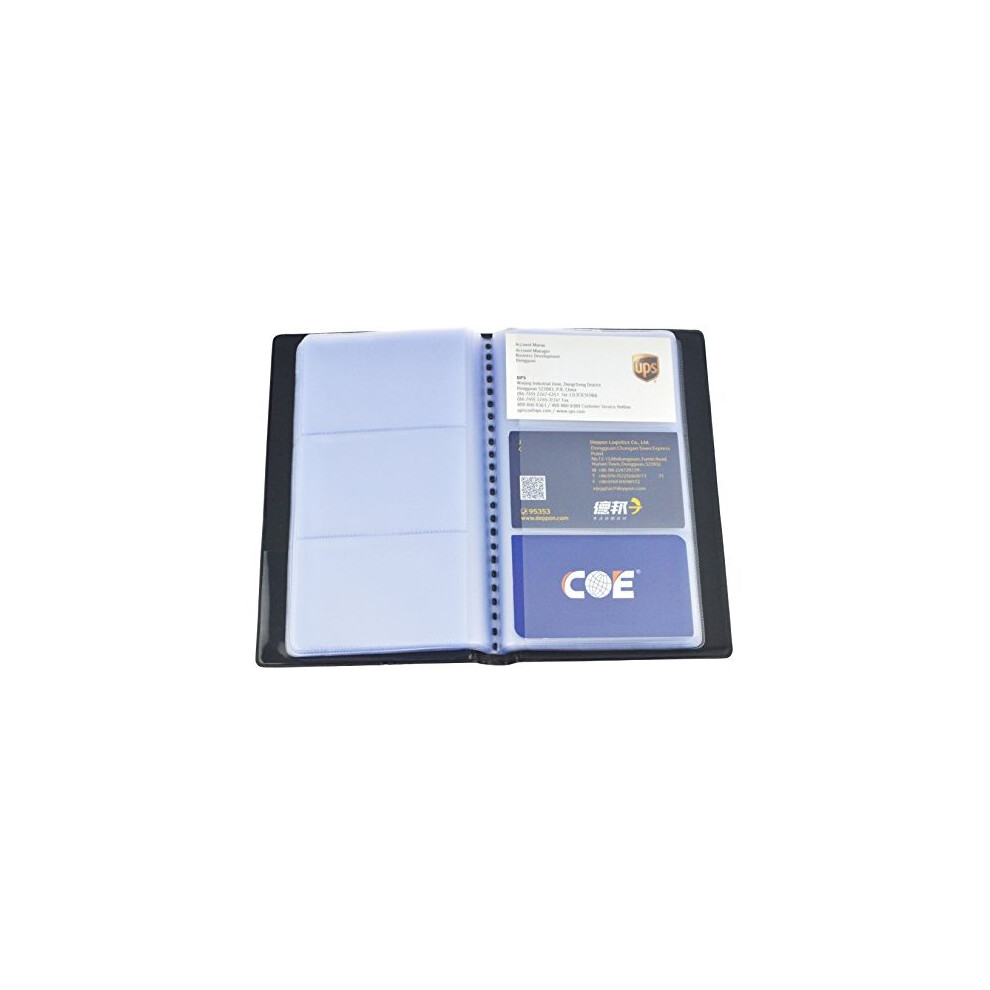 Business Journal Name Card Book Holder for 240 Cards Pu Leather Black