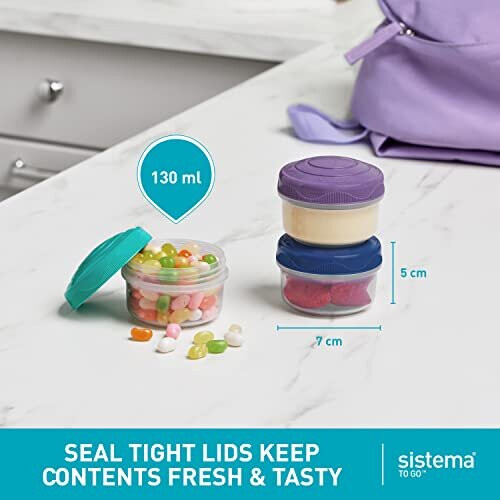 Sistema To Go Mini Bites Assorted Colours 130 ml Recyclable with TerraCycle 3 Count 2