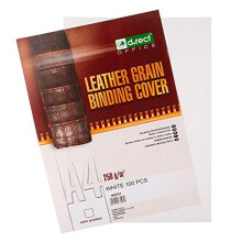 Back Cover Sheets with Leather Structure Back Cardboard 250 gm Back Cover for Bindings A4 Pack of 100 White