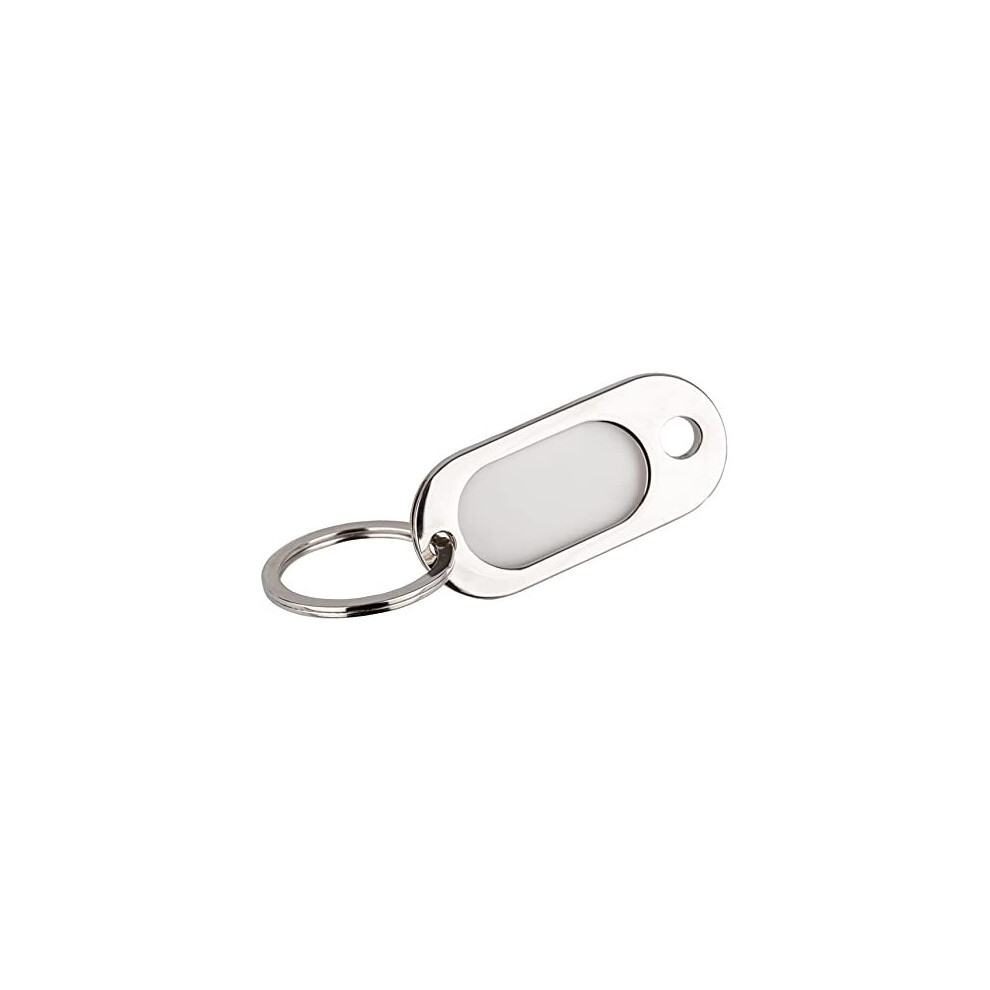 Heavy Duty Quality Nickel Plated Metal Key Tag Fob With Blank Insert For Your Own Text 10 5060420561739