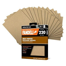 MultiPurpose Sandpaper 220 Grit 25 Sheets of 23 x 28 cm Metal and Wood Sandpaper Wall Sandpaper Hand Sanding Orbital Sanders