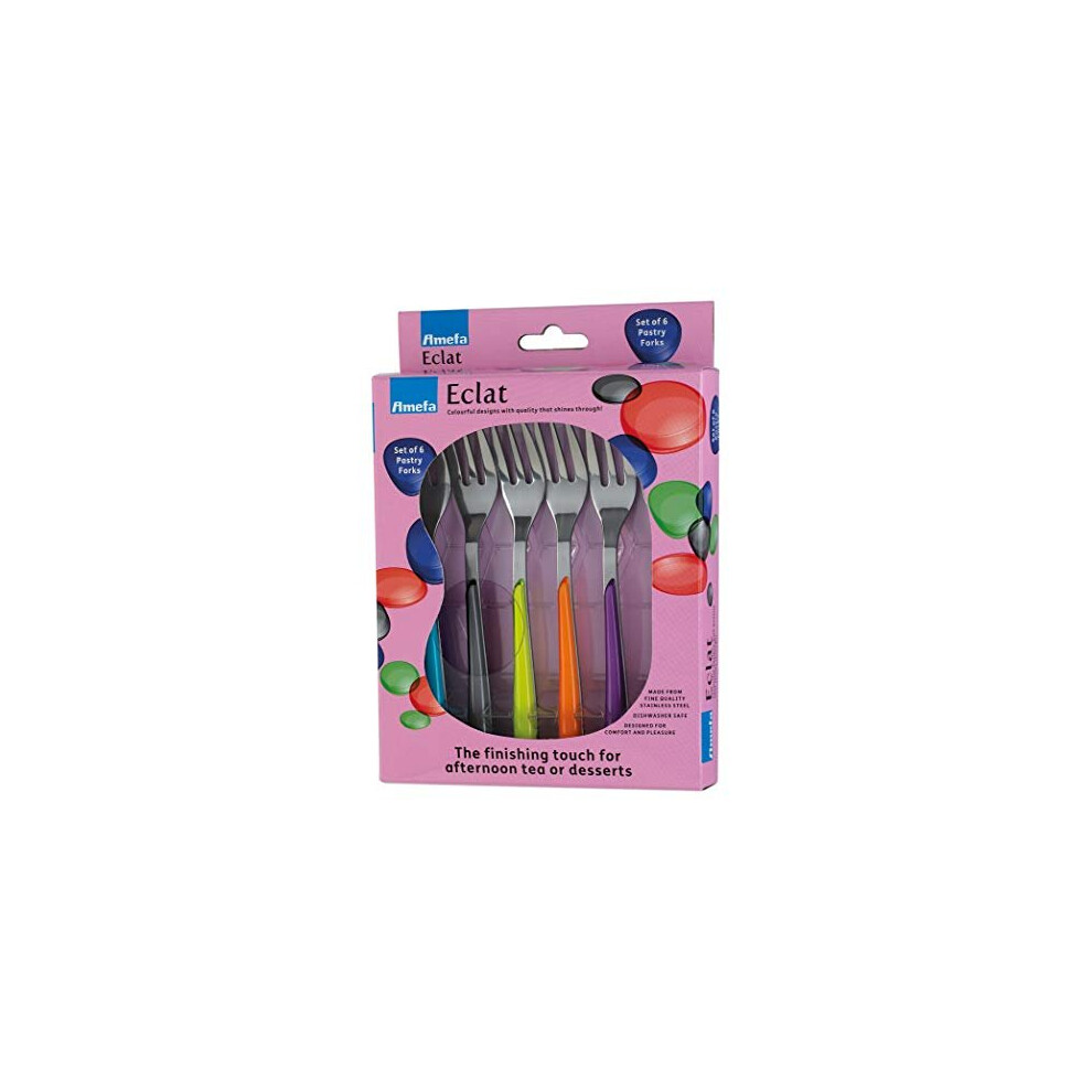 2214MZWB27AN6 Eclat Accessories Primary Kaleidoscope Pastry Forks Stainless Steel MultiColour 20 x 14 x 26 cm