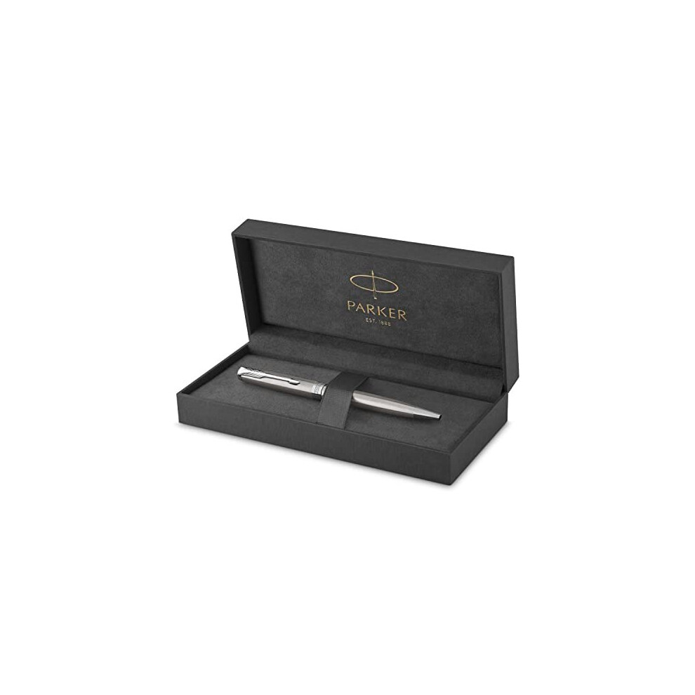 Sonnet Ballpoint Pen Stainless Steel with Palladium Trim Medium Point Black Ink Gift Box