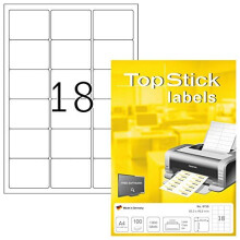 8735 Address Mailing Labels 18 Labels Per A4 Sheet 635 x 466 mm 1800 Labels Self Adhesive Stickers for Laser and Inkjet Printers White