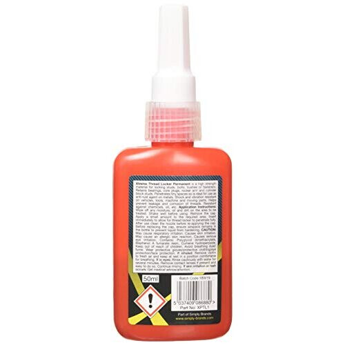 XPTL1 Xtreme Permanent Thread Locker 50ml High Strength Shock Vibration Proof Works on Oiled Surfaces 1