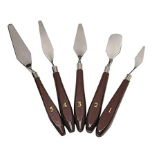 Palette Knife 5 Pcs Painting Knife Set Stainless Steel Spatula Palette Knife Painting Mixing Scraper for Acrylic Oil Painting with Wooden Handle for