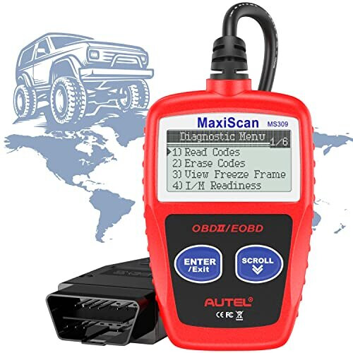 Autel MaxiScan MS309 OBD2 Code Reader Check Engine Fault Check Emission Monitor Status Clear Codes View Freeze Frame Data CAN Diagnostic Scan Tool for All