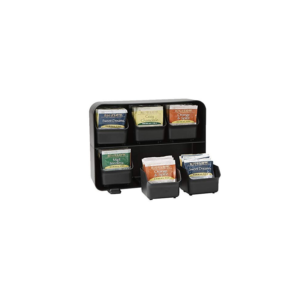 6 Drawer Tea Bag Holder and Organizer Black