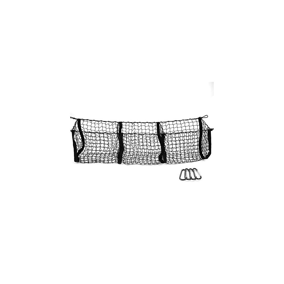 Cargo Net With Hooksvan Storage Three Pocket Trunk Cargo Organizer Storage Netheavy Duty Cargo Net For Carsuvpickup Truck Bed Mesh With Free Black 608613176572
