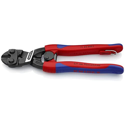 Knipex CoBolt Compact Bolt Cutter black atramentized with slim multicomponent grips with integrated tether attachment point for a tool tether 200 mm