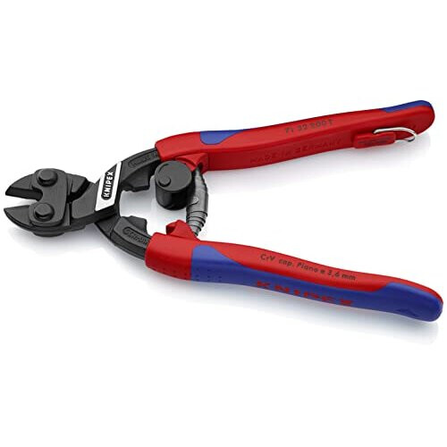 Knipex CoBolt Compact Bolt Cutter black atramentized with slim multicomponent grips with integrated tether attachment point for a tool tether 200 mm 1