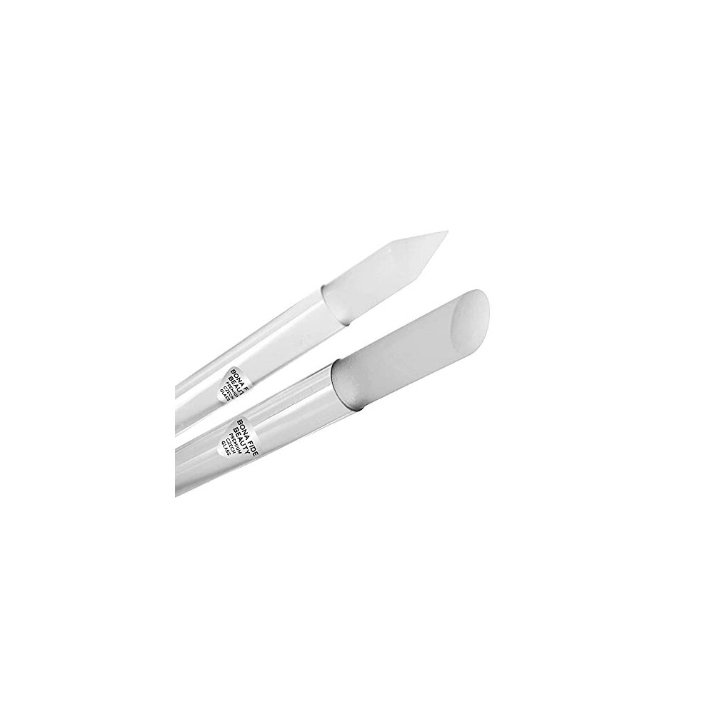 Bona Fide Beauty Glass Cuticle Pusher Set Of 2 Manicure Nail Care Tools Premium Czech Glass 2 Piece Set