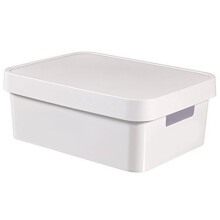 04752n2300Infinity White Plastic Storage Box with Lid 27x 363x 138cm 11Litres