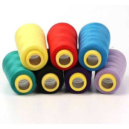 12 X 1500m Overlocking Sewing Machine Polyester Thread Spools for Serger Embroidery Quilting19200 Yards 1