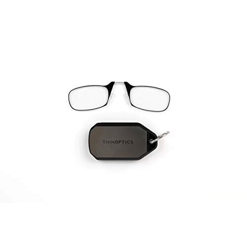 Reading Glasses 200 Black Frames With Keychain Case Compact Foldable Rectangular Glasses Clipon Nose 200 Strength With FlexFit Technology 2