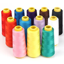 12 X 1500m Overlocking Sewing Machine Polyester Thread Spools for Serger Embroidery Quilting19200 Yards