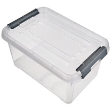 Storage Box Handy Plus with lid 6L in TransparentSilver 295 x 195 x 14 cm