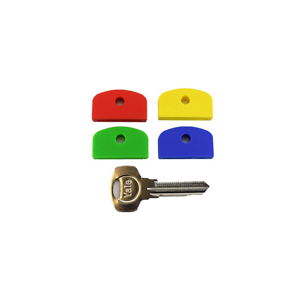 Set Of Four Coloured Large Square Headed Identifying Key Caps For Yale Keys 5060420562217